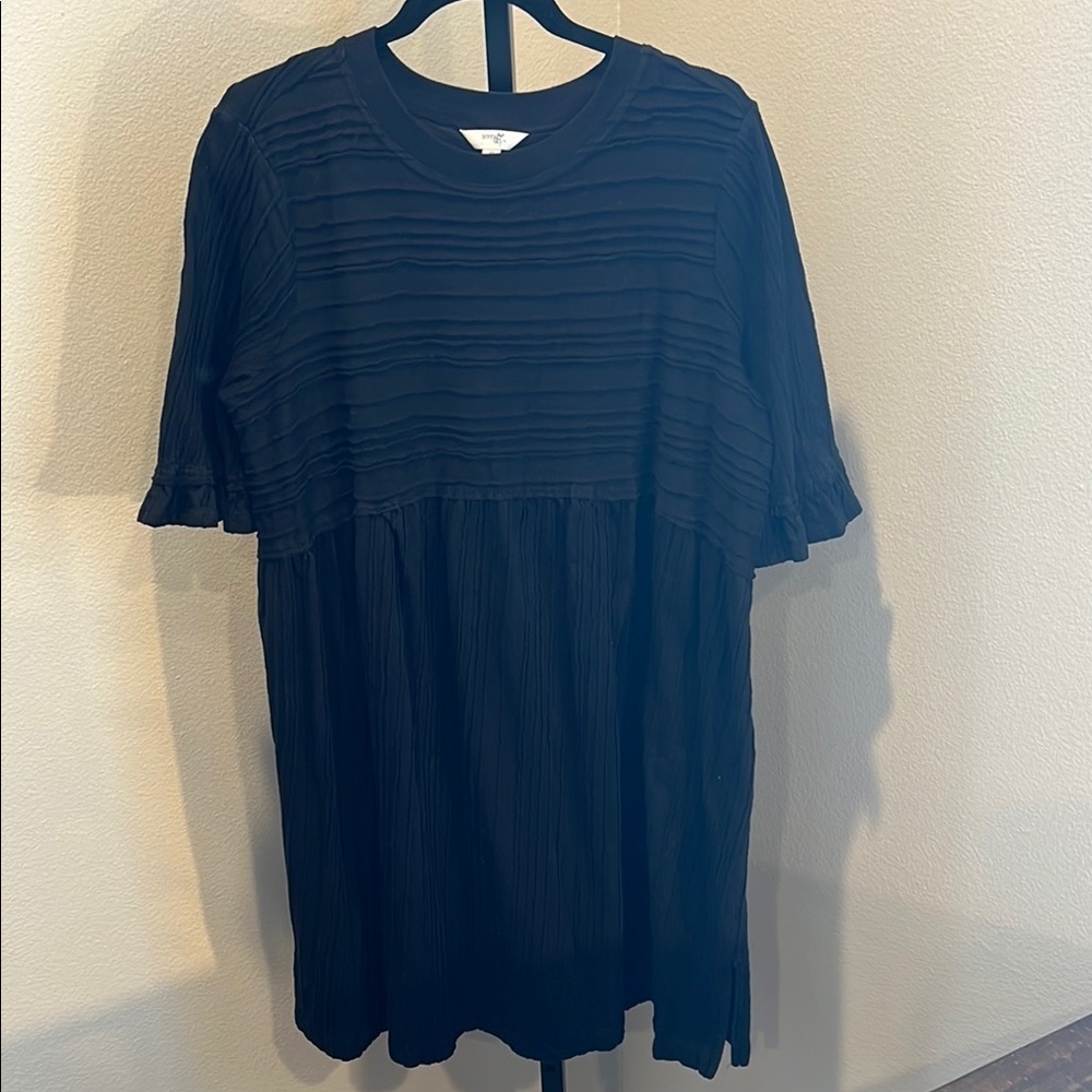 Terra & Sky Black Ribbed dress